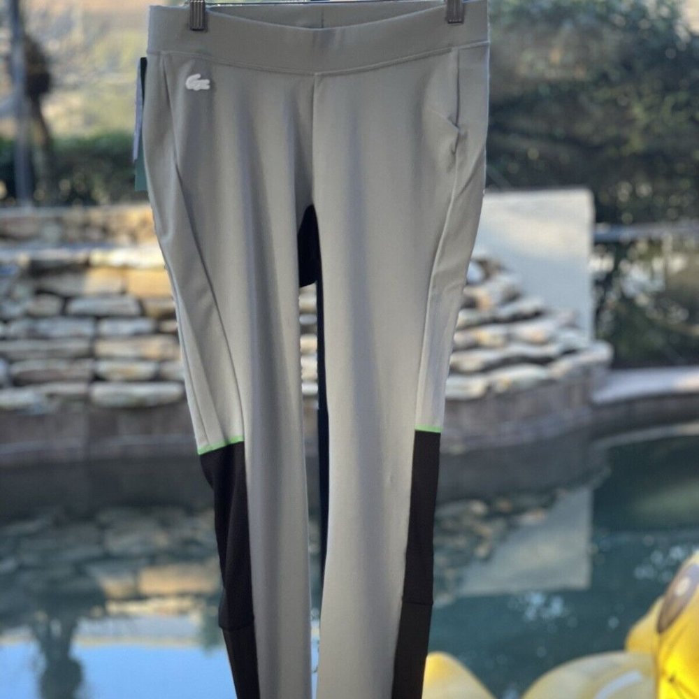 LACOSTE SPORT LEGGINGS ELASTIC BREATHABLE‎ POLYESTER BLACK PANTS [XH1045]